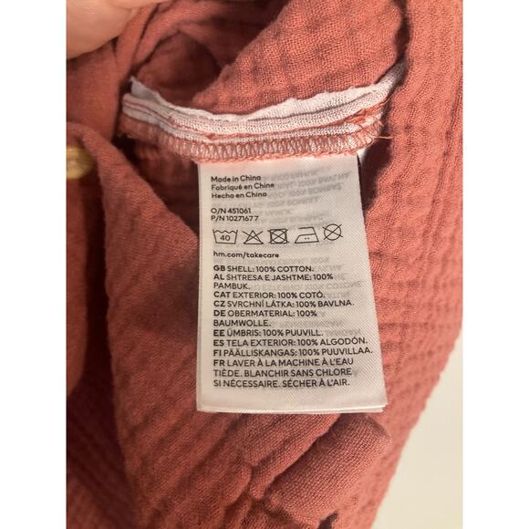 H&M Cotton Muslin Sweet Flutter Sleeve Dress Button Front ~ Sz S 6-7 ~ Adorable - Picture 5 of 5